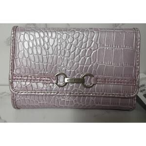 NINE WEST Pink Frost Crocodile Embossed Wallet - NEW